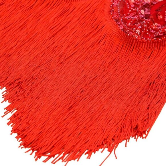 Women's 1920s Sequin Flapper Gatsby Cocktail Dress Set Satin Accessories - Picture 5 of 6